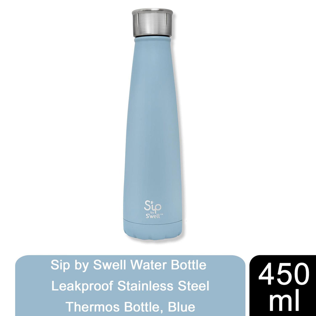 Sip by Swell Water Bottle Leakproof Stainless Steel Thermos Bottle, Blue - 450ml