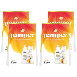 Dove Pamper Collection Gift Set, Body Wash, Bath Soak, Beauty Bar & Wax Burner
