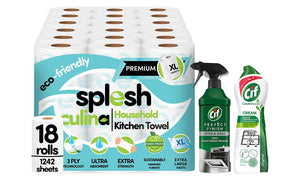 Splesh 18 Kitchen Towels + Cif Pearl 750ml + Oven Spray 435ml