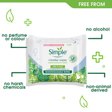 Load image into Gallery viewer, Simple Biodegradable Micellar Wipes with Glycerin &amp; Pro-Vitamin B5, 3 or 6 Pack