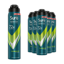 Load image into Gallery viewer, Sure Men Anti-perspirant 72H Nonstop Protection Extreme Dry Deodorant, 6x250ml