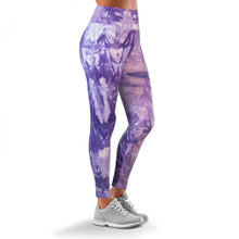 Load image into Gallery viewer, Women's Leggings High Waist Tye Dye Stretchable Activewear, Light Purple-Size 12
