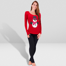 Load image into Gallery viewer, Women's Reindeer/Snowman Christmas Themed Winter Two-Piece Pyjama Set