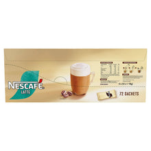 Load image into Gallery viewer, Nescafe Latte Instant Coffee Sachets 72 Pack - Creamy Frothy Instant Drink 18g