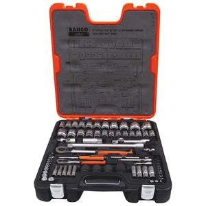 BAHCO S800 SOCKET SET 77PC 1/4 & 1/2IN DR