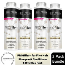 Load image into Gallery viewer, John Frieda Pro Filler+ Thickening Fine Hair Shampoo &amp; Conditioner Silicon-Free