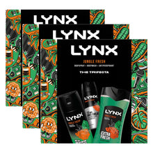 Load image into Gallery viewer, Lynx Jungle Fresh THE TRIFECTA BodyWash, Spray &amp; Antiperspirant Gift Set for Him