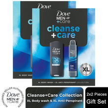 Load image into Gallery viewer, Dove Men+Care Gift Set Cleanse+Care XL Duo - Bodywash 400ml &amp; Spray 200ml