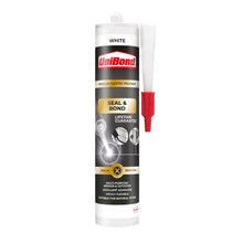 Load image into Gallery viewer, Unibond Seal &amp; Bond Sealant Cartridge Multi-Purpose Adhesive White, 389g