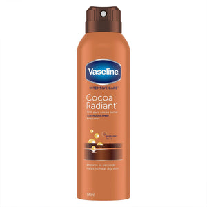 Vaseline Body Lotion Intensive Care Cocoa Radiant Spray Moisturiser 190ml,3 Pack