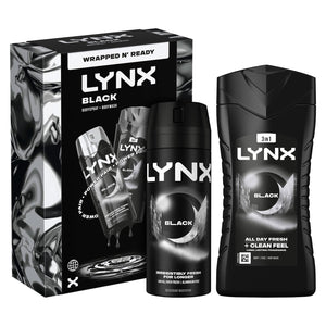 Lynx Black Gift Set for Men - Daily Grooming Duo with Fresh Scent & Skin Care