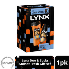 Load image into Gallery viewer, LYNX Sunset Fresh Duo &amp; Socks Gift Set 2 piece, Choose Your Pack Size 1,2,3 or 4