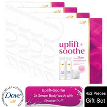 Load image into Gallery viewer, Dove Body + Mind Gift Set, Calming and Uplifting Body Washes Gift with Puff