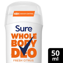 Load image into Gallery viewer, Sure Women Whole Body Deodorant Stick Fresh Citrus Aluminium Free 50ml, 6 Pack
