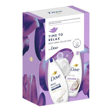 Load image into Gallery viewer, Dove Time to Relax Body Wash Collection 2pcs Gift Set for Her with Shower Puff