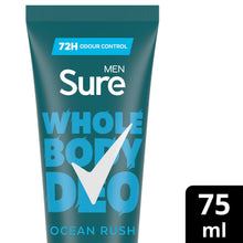 Load image into Gallery viewer, Sure Men Whole Body Deodorant Cream Ocean Rush with 72H Odour Control 75ml, 6 Pk
