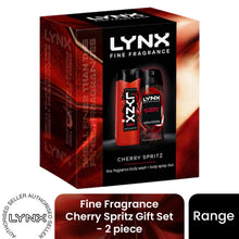 Load image into Gallery viewer, LYNX Fine Fragrance Cherry Spritz Gift Set 2 piece, Choose Your Pack Size 1,2,3 or 4