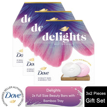 Load image into Gallery viewer, Dove Beauty Bar Delights Gift Set, Original &amp; Pink Soaps with Bamboo Tray