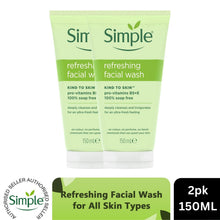 Load image into Gallery viewer, Simple Face Wash Range-Moisturising, Refreshing, Clear Pore Scrub or Glow, 150ml