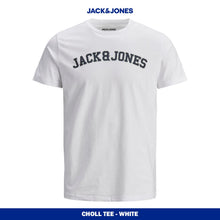 Load image into Gallery viewer, Jack &amp; Jones Jorcholl Mens Crew Neck T-shirt White Cotton Casual Tee Size XS