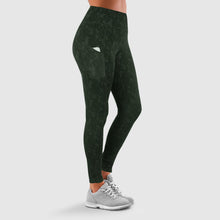 Load image into Gallery viewer, Women's Workout Leggings Highwaist with Side Pockets &amp; Camo Print, Olive-Size 6