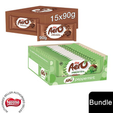 Load image into Gallery viewer, Nestle Sharing Bars, Aero Milk Chocolate 15x90g &amp; Aero Peppermint 15x90g