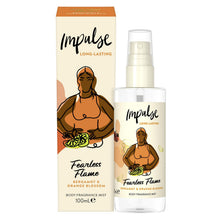 Load image into Gallery viewer, Impulse Body Mist Fearless Flame with Bergamot &amp; Orange Blossom Scent 100ml, 6pk