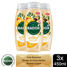 Load image into Gallery viewer, Radox Mineral Therapy Feel Restored Shower Cream with Cocoa Butter 450ml, 3 Pack