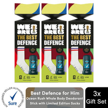 Load image into Gallery viewer, Best Defence Ocean Rush Scent Deodorant Stick &amp; Socks Men Grooming Gift Set