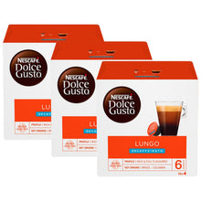 Load image into Gallery viewer, Nescafe Dolce Gusto Coffee Pods 3x Boxes / 48 Caps Cafe Lungo Decaf
