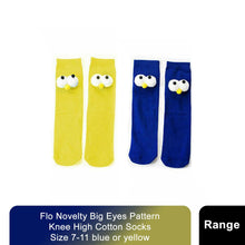 Load image into Gallery viewer, Flo Novelty Cotton Knee High Large Big Eyes Socks, UK Size 7-11