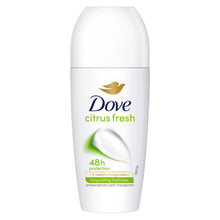 Load image into Gallery viewer, Dove Citrus Fresh Roll On Anti-Perspirant 48H Sweat &amp; Odour Protection 50ml, 6Pk