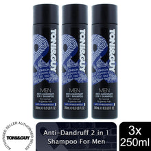 Load image into Gallery viewer, 3x of 250ml Toni &amp; Guy Anti-Dandruff 2 in 1 Shampoo for Men with mineral extract