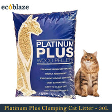 Load image into Gallery viewer, Platinum Plus Clumping Cat Litter 30L Bag Softwood for Cat, Kitten &amp; Small Pets