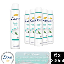 Load image into Gallery viewer, Dove Fresh Anti-Perspirant with 48H Sweat Protection Deo for Women 200ml, 6 Pack