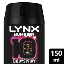 Load image into Gallery viewer, Lynx Number 10 FIFA Aerosol Body Spray Deo Citrus &amp; Watermelon Scent 150ml, 6 Pk