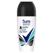 Load image into Gallery viewer, 3x Sure Women Motion Sense AP Deodorant Rollon 72H Nonstop, Invisible Aqua 50ml