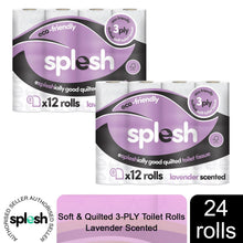 Load image into Gallery viewer, Splesh by Cusheen Quilted Lavender Fragrance 3 Ply Toilet Tissue Paper 24 Rolls