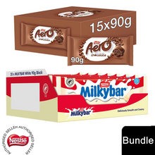 Load image into Gallery viewer, Nestle Sharing Bars, Aero Milk Chocolate 15x90g &amp; Milkybar Chocolate 20x90g