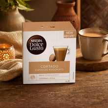 Load image into Gallery viewer, Nescafe Dolce Gusto Coffee Pods Caps Box of 16 Cortado Espresso Macchiato