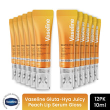 Load image into Gallery viewer, Vaseline Lip Gloss Serum Juicy Peach 10ml, 12 Pack SPF15 Plumping Non Sticky Care