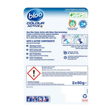 Load image into Gallery viewer, Bloo Toilet Rim Block Colour Active+Flower with Odour Stop Technology 2x50g 12pk