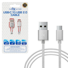 Load image into Gallery viewer, FX Nylon Braided USB Data Cable For Type C Smartphone Devices[Silver]
