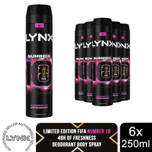 Load image into Gallery viewer, Lynx Number 10 FIFA Aerosol Body Spray Deo Citrus &amp; Watermelon Scent 250ml, 6 PK