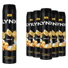 Load image into Gallery viewer, 6 Pack Lynx XXL 48H Fresh Deodorant Body Spray, Gold, 250ml