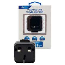 Load image into Gallery viewer, FX Mains Charger Powabud for USB 1A &amp; Micro USB Devices for USB 1A -  Black