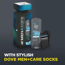 Load image into Gallery viewer, Dove Men+Care Clean Comfort Hydrating Bodywash Gift Set for Him with Ankle Socks