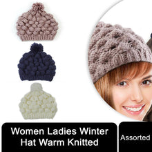 Load image into Gallery viewer, Women Ladies Winter Hat Warm Knitted, Assorted Colours, Grey, Maroon Or Cream