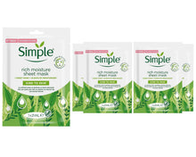 Load image into Gallery viewer, Simple Kind to Skin Rich Moisture Sheet Mask Sensitive Skin 21ml, 5,10 or 20 Pk