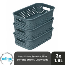 Load image into Gallery viewer, SmartStore Essence Small 1.6L Storage Basket, 3 Pack Organiser Bins, Underseas
